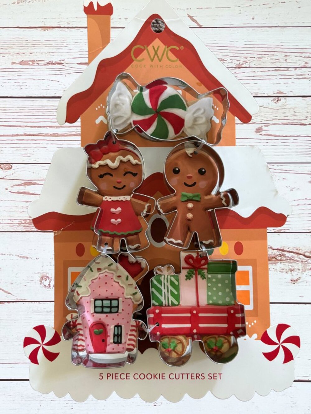 CWC Christmas Cookie Cutter Set 5 Pc | Gingerbread Holiday Baking Kit NIP